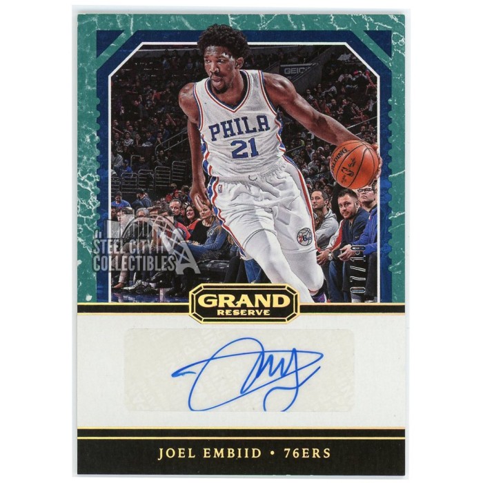 Joel Embiid 2016-17 Panini Grand Reserve Marble Autograph Card #9