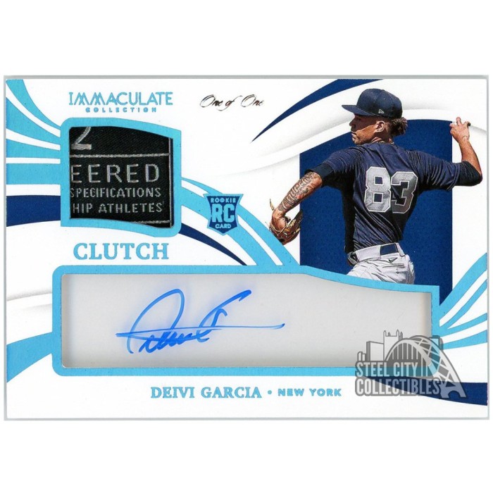 Deivi García 2021 Panini Immaculate Clutch Rookie Tag Patch Autograph