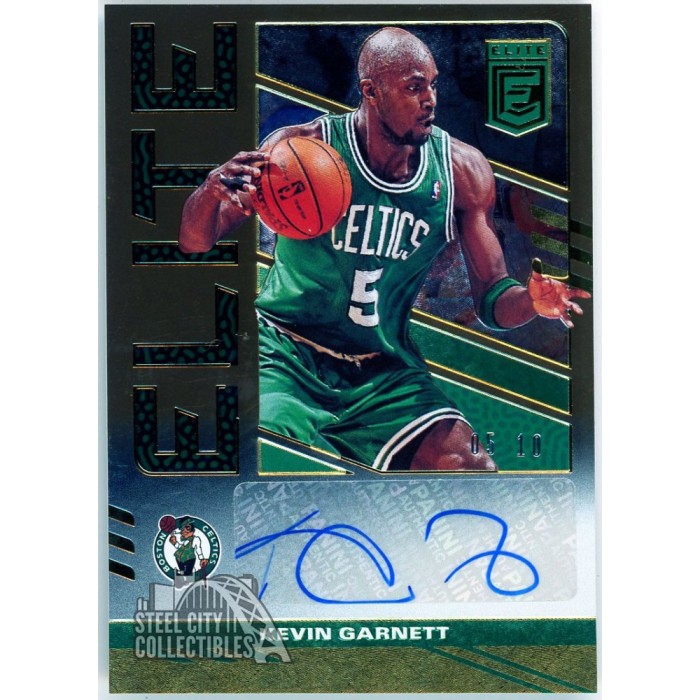 Kevin Garnett 2021-22 Panini Donruss Elite Gold Autograph Card #ES