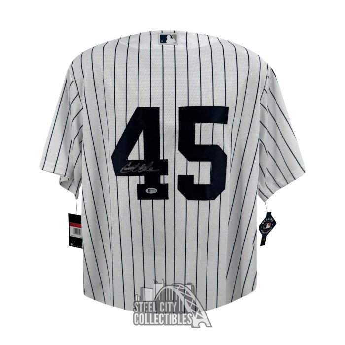 Gerrit Cole Autographed New York White Pinstripe Nike