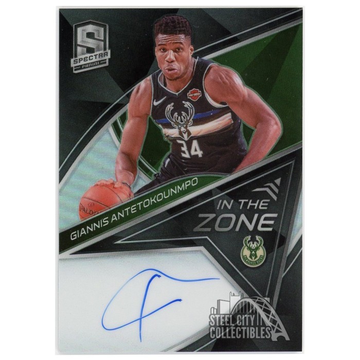 Giannis Antetokounmpo 2019-20 Panini Spectra In The Zone Autograph