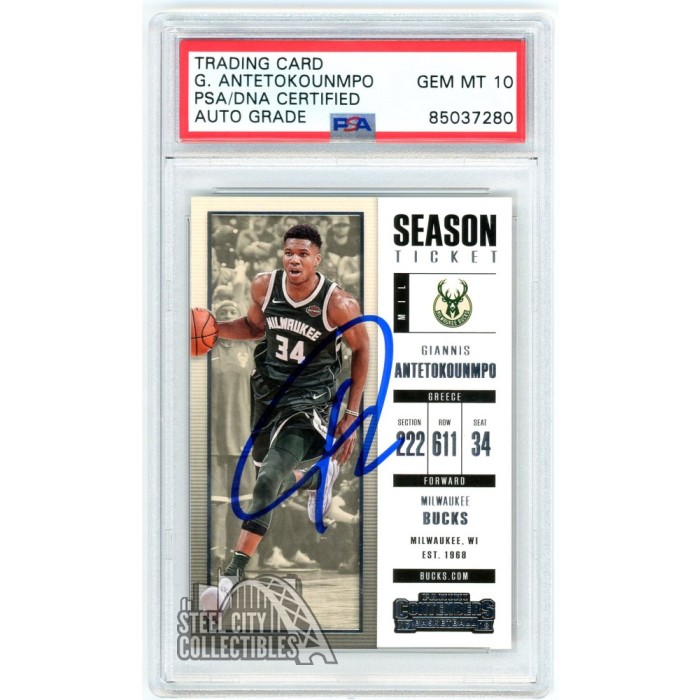 Giannis Antetokounmpo 2017-18 Panini Contenders Autograph Card #3