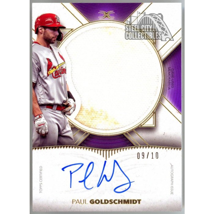 Paul Goldschmidt 2021 Topps Definitive Purple Patch Autograph Card