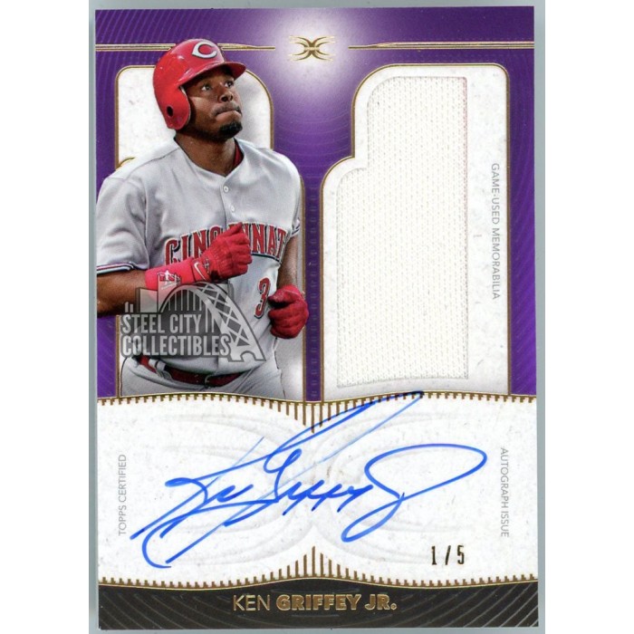 Ken Griffey Jr 2021 Topps Definitive Purple Jersey Autograph Card