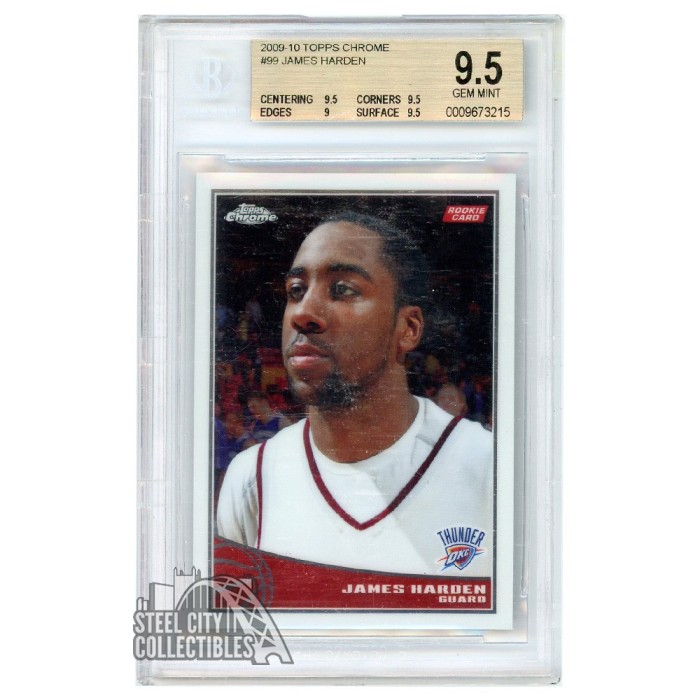 James Harden 2009-10 Topps Chrome Rookie Card #99 856/999 BGS 9.5