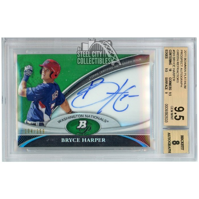 2012 Bowman Chrome Bryce Harper #214 Green Refractor ROOKIE