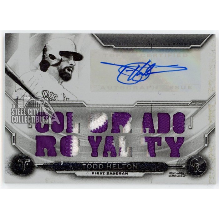 Todd Helton 2019 Topps Triple Threads White Whale Printing Plate Patch ...