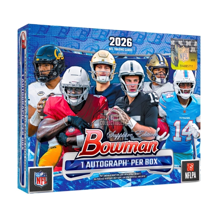 2026 Bowman Football Sapphire Edition Hobby Box 產品圖（零售商圖片）