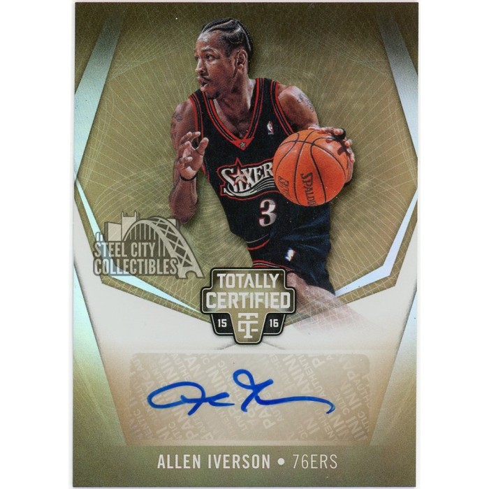 Allen Iverson 2015-16 Panini Totally Certified Gold Auto #TC