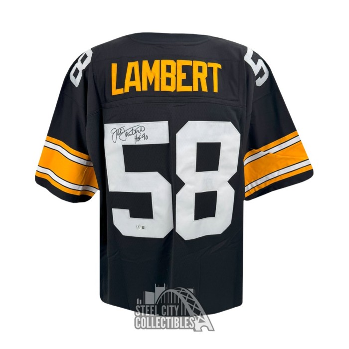 Jack Lambert HOF 90 Autographed Pittsburgh Black Mitchell & Ness