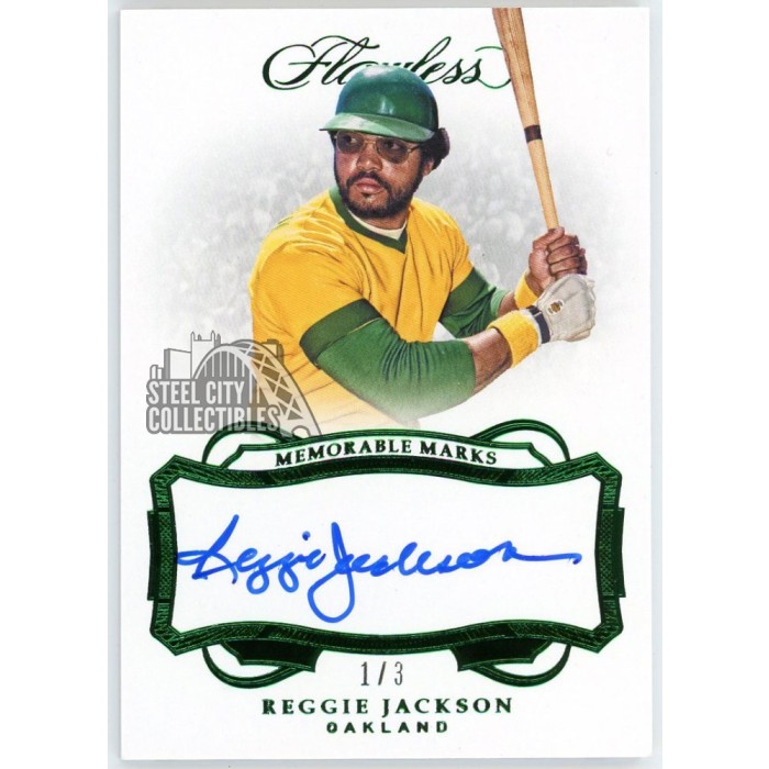 Reggie Jackson 2019 Panini Flawless Memorable Marks Emerald