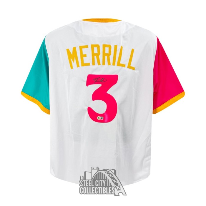 MERRILL サイン入り ユニフォーム Jackson Merrill Autographed San Diego Custom White City Connect
