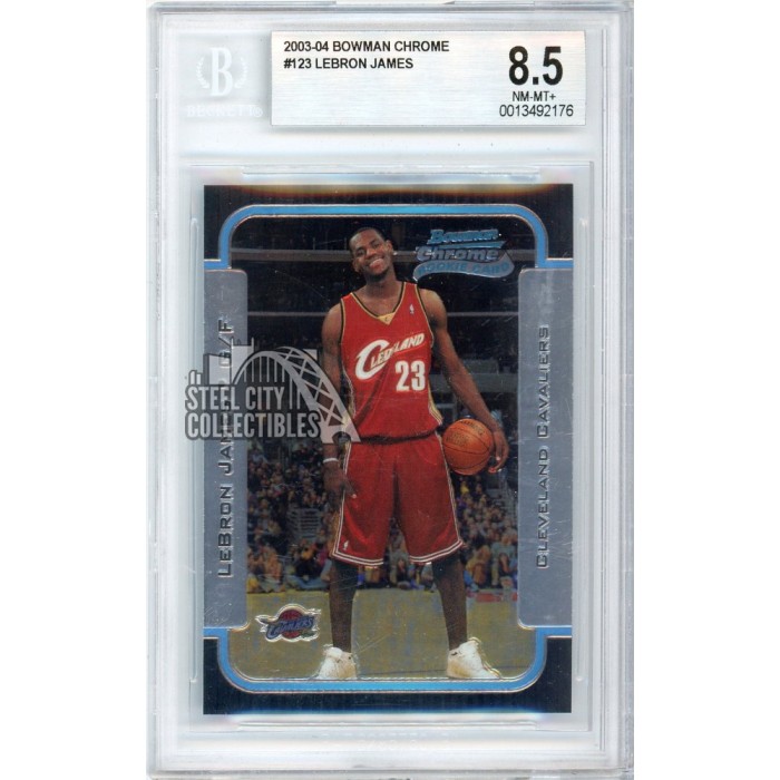 超お宝 2003 Bowman Sig LeBron James RC 1250 LeBron James 2003-04 Bowman Chrome Rookie Card #123 BGS 8.5