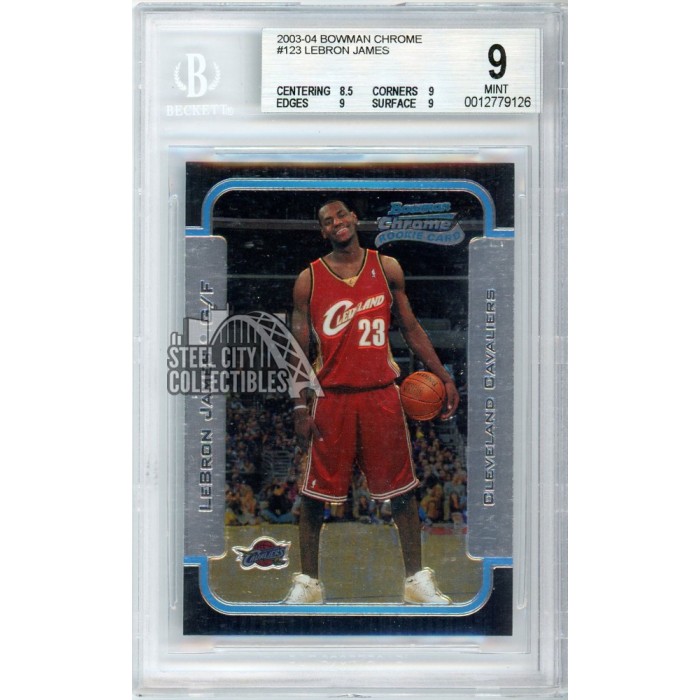 貴重　Lebron James Bowman Chrome RC BGS9 LeBron James 2003-04 Bowman Chrome Rookie Card #123 BGS 9 | Steel