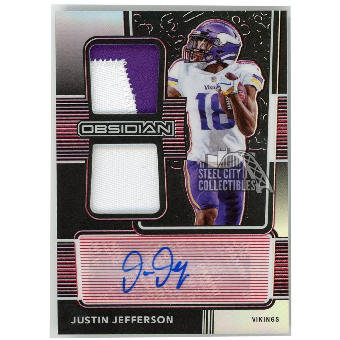 Justin Jefferson 2020 Panini Obsidian Rookie Jersey Ink Red