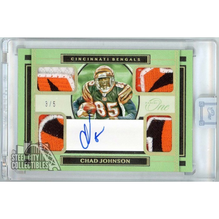 Chad Johnson 2020 Panini One Quad Patch Autograph Card #58 3/5