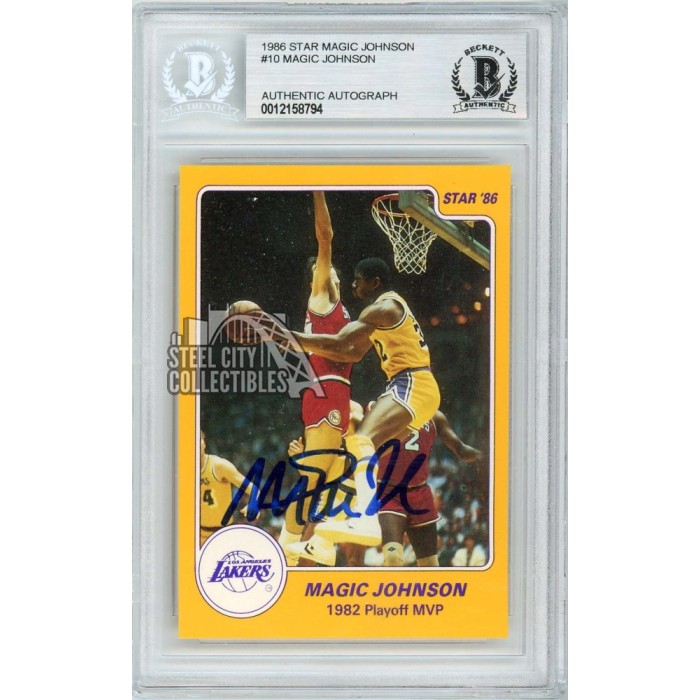 Magic Johnson 1986-87 Star 1982 Playoff MVP Autograph Card #10 BAS