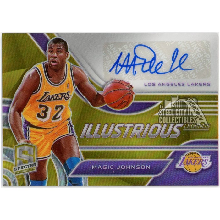 スポーツ選手 Panini Magic Johnson auto /35 Magic Johnson 2020-21 Panini Spectra Illustrious Gold Auto