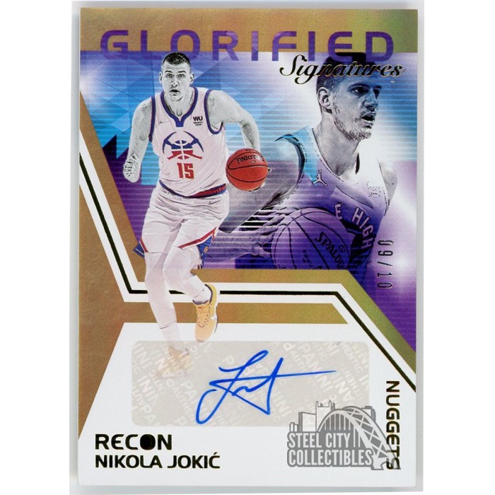 Nikola Jokic 2020-21 Panini Recon Glorified Signatures Gold