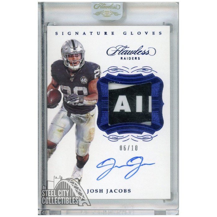 Josh Jacobs 2019 Panini Flawless Signature Gloves Autograph Card