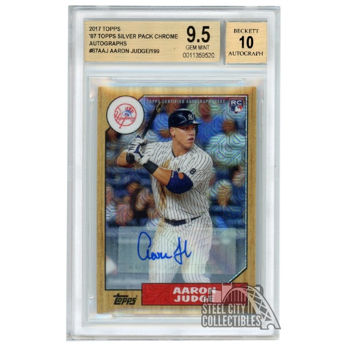 Aaron Judge 2017 Topps Silver Pack Chrome Baseball Autograph Rookie Card  077/199 BGS 9.5
