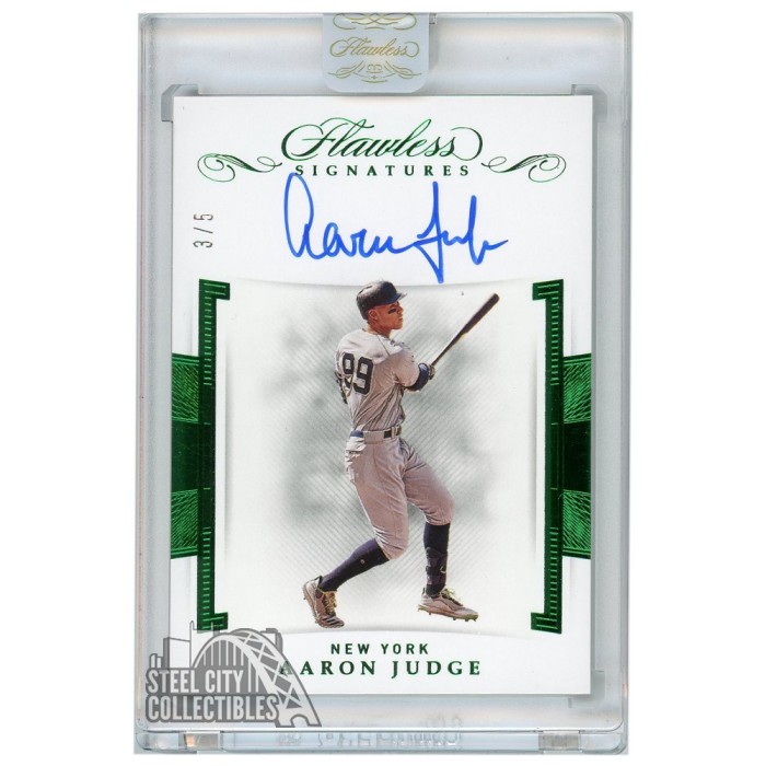 Aaron Judge 2020 Panini Flawless Emerald Autograph Card 3/5 | Steel