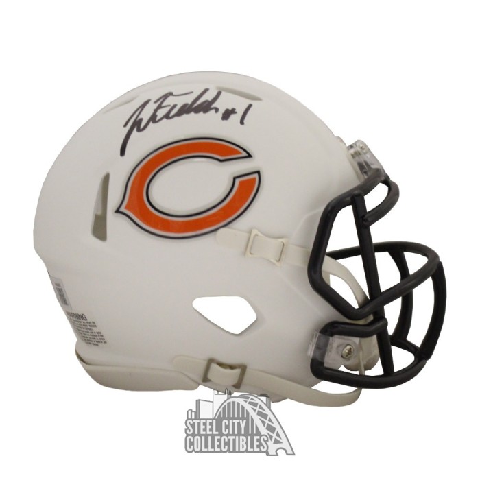 Justin Fields Autographed Chicago Flat White Mini Football Helmet BAS