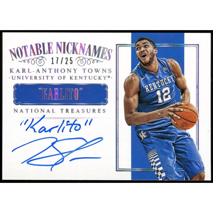 Karl-Anthony Towns 2015 Panini National Treasures Nicknames