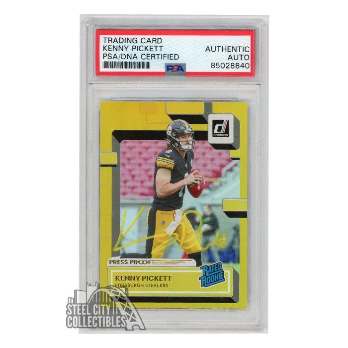 Kenny Pickett 2022 Panini Donruss Gold Press Proof Autograph Rookie