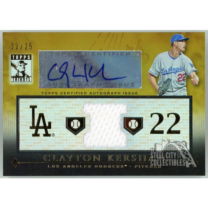 Clayton Kershaw 2010 Topps Tribute Gold Jersey Autograph