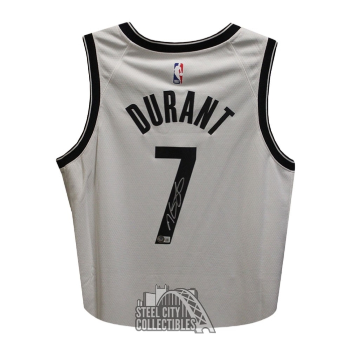 Brooklyn Nets Kevin Durant Autographed White Jersey (Stain