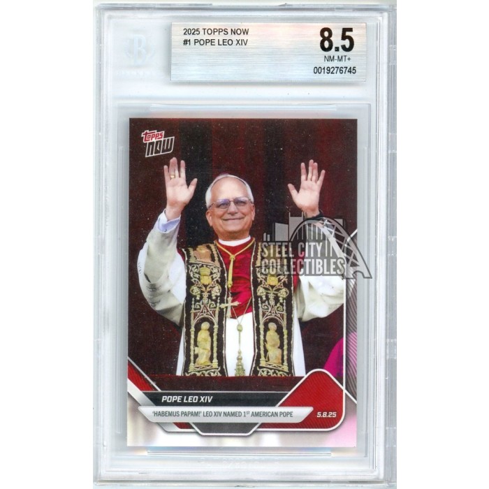 Pope Leo XIV 2025 Topps Now Card #1 BGS 8.5 | Steel City Collectibles