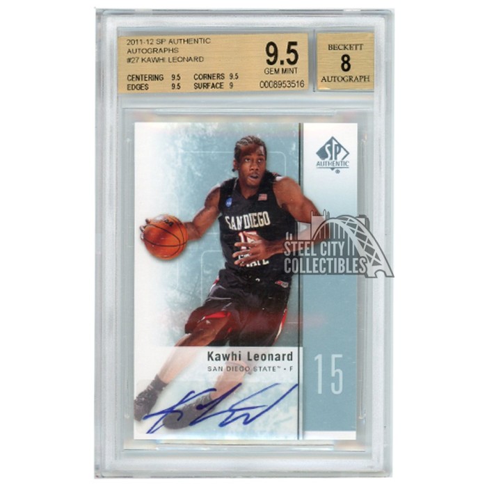 Kawhi Leonard 2011-12 Upper Deck SP Authentic Rookie Autograph