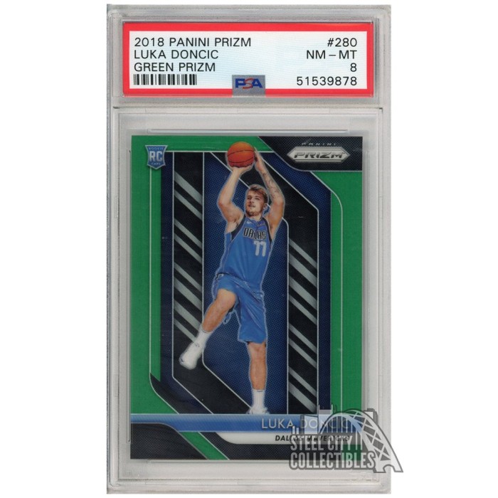 Luka Doncic 2018-19 Panini Prizm Green Rookie Card #280 PSA