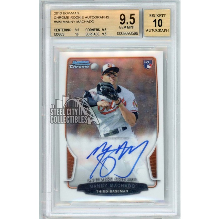 Manny Machado 2013 Bowman Chrome Rookie Autograph Card #ACR-MM BGS
