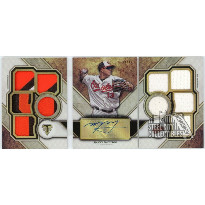 Manny Machado 2017 Topps Triple Threads Deca Patch Autograph