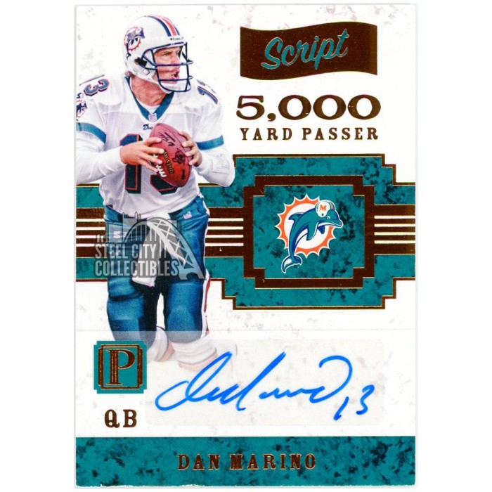 Dan Marino 2017 Panini Pantheon Script Copper Auto #SF-DM 1/5 | Steel ...