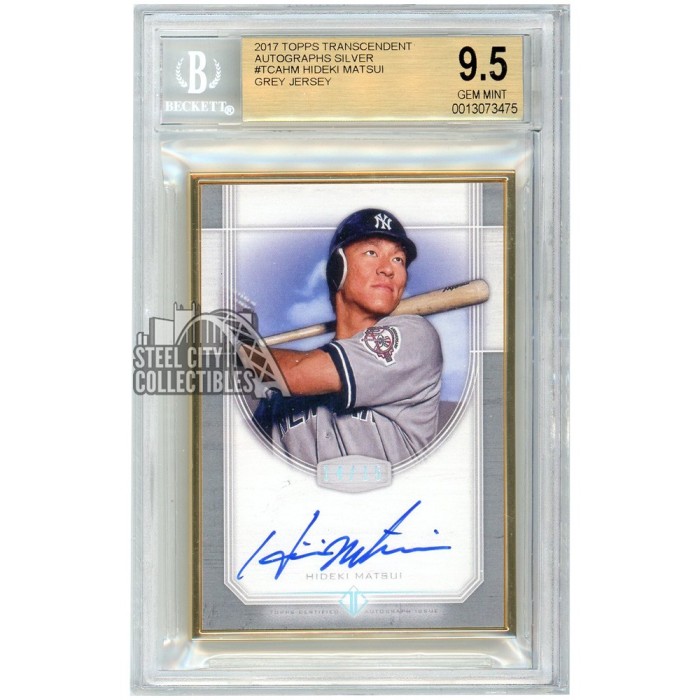 Hideki Matsui 2017 Topps Transcendent Grey Jersey Auto 14/15 BGS
