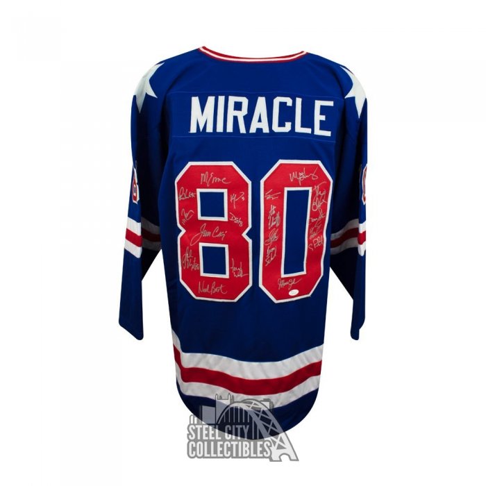 1980 Miracle On Ice Autographed Team Usa Olympic Custom Blue Hockey Jersey Jsa Steel City Collectibles 1980 Miracle On Ice Autographed Team Usa Olympic Custom Blue Hockey Jersey Jsa Steel City Collectibles