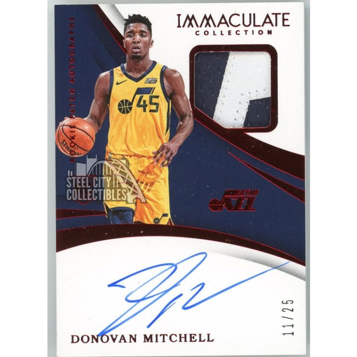 NBAカード Donovan Mitchell ルーキーサイン 75枚限定 ほか Donovan Mitchell 2017-18 Immaculate Red Rookie Patch Autograph