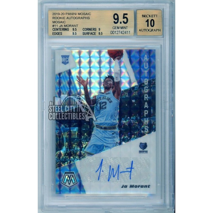 Ja Morant 2019-20 Panini Mosaic Rookie Prizm Autograph Card BGS