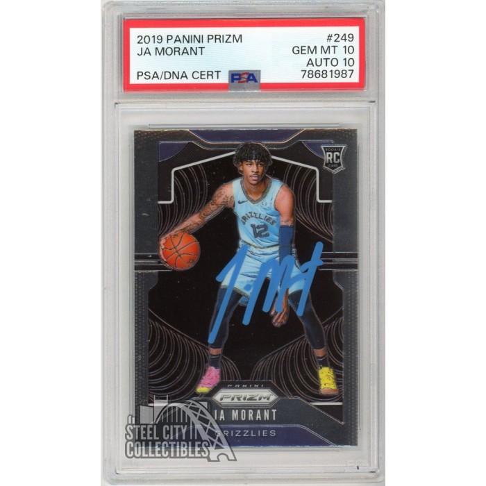 Ja Morant 2019-20 Panini Prizm Autograph Rookie Card #249 PSA 10