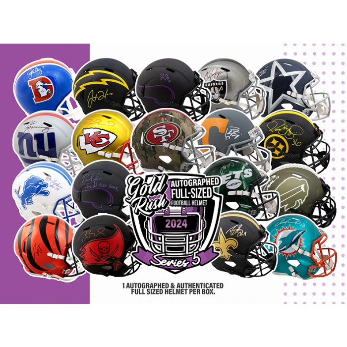 2024 Gold Rush Autographed Full-Size Football Helmet Series 5 Box