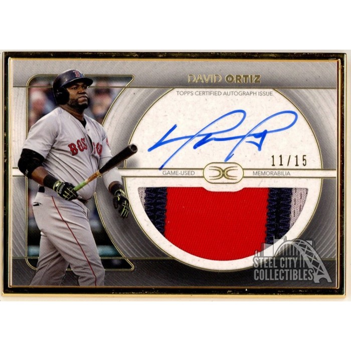 David Ortiz 2021 Topps Definitive Framed Patch Autograph Card #FAC