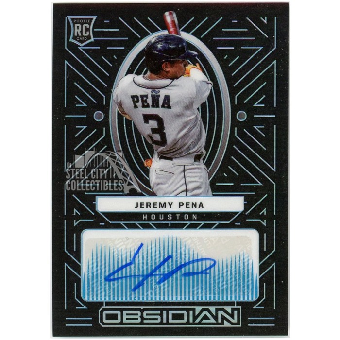 Jeremy Pena 2022 Panini Chronicles Obsidian Blue Rookie Autograph