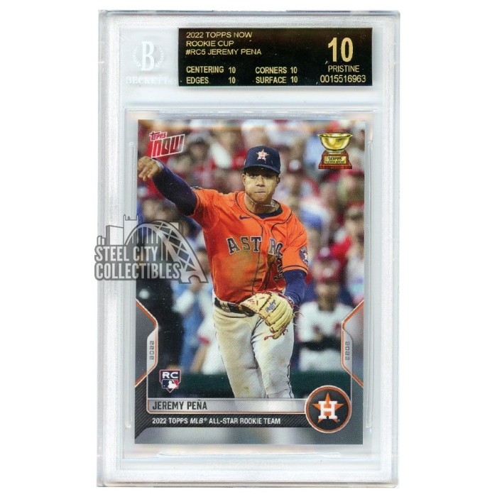thumbnail image 2 of 2022 Topps Update Jeremy Pena Rookie Card #US276 - Graded 10 - Houston Astros - 1st Graded 2 of 5
