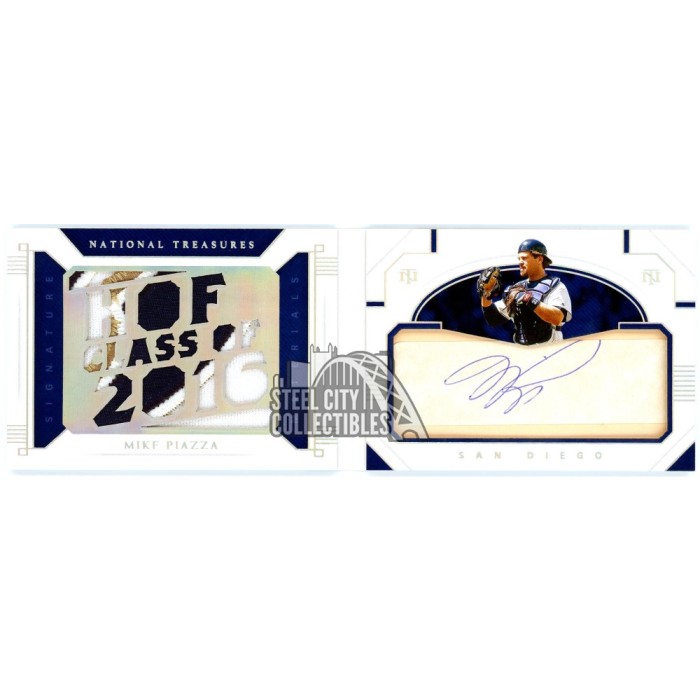Mike Piazza 2021 Panini NT Cut Signature Patch Autograph Booklet