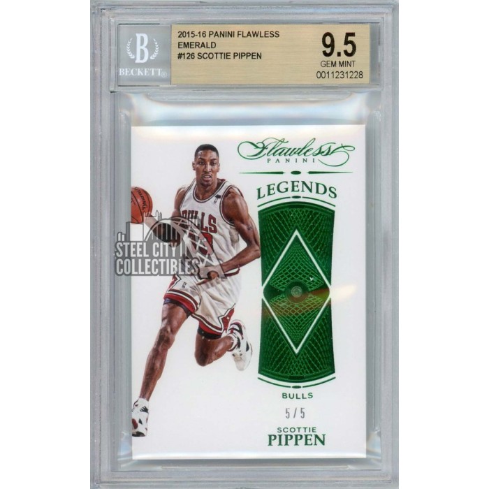 Scottie Pippen 2015-16 Panini Flawless Legends Emerald Card #126