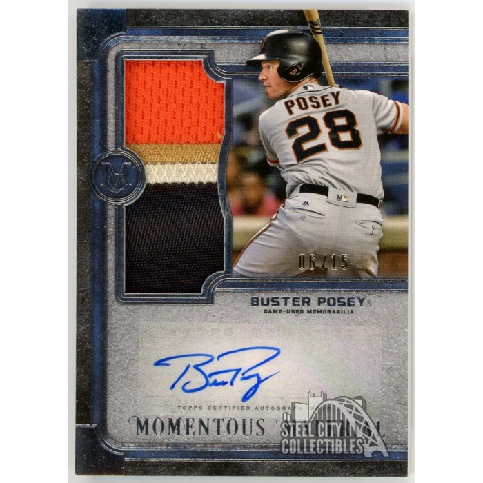 Buster Posey 2019 Topps Museum Collection Momentous Jumbo Patch