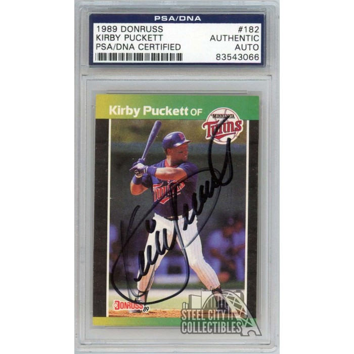 Kirby Puckett 1989 Donruss Autograph Card #182 PSA/DNA | Steel
